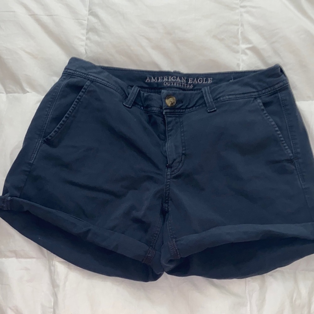 Womens blue khaki shorts